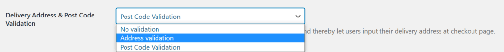 Address and post code validation