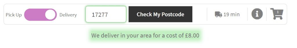 Delivery message printed out to screen