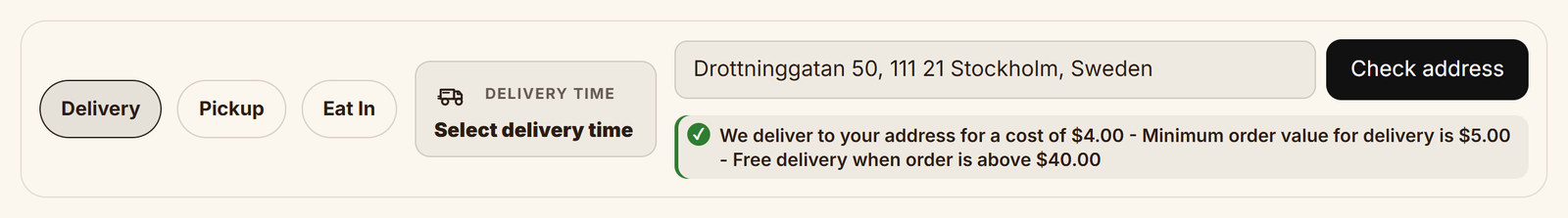 Address check: delivery available